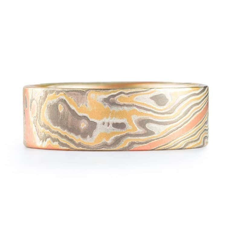 Flat Profile Mokume Gane Band - Image 2