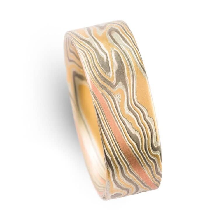 Flat Profile Mokume Gane Band - Image 4