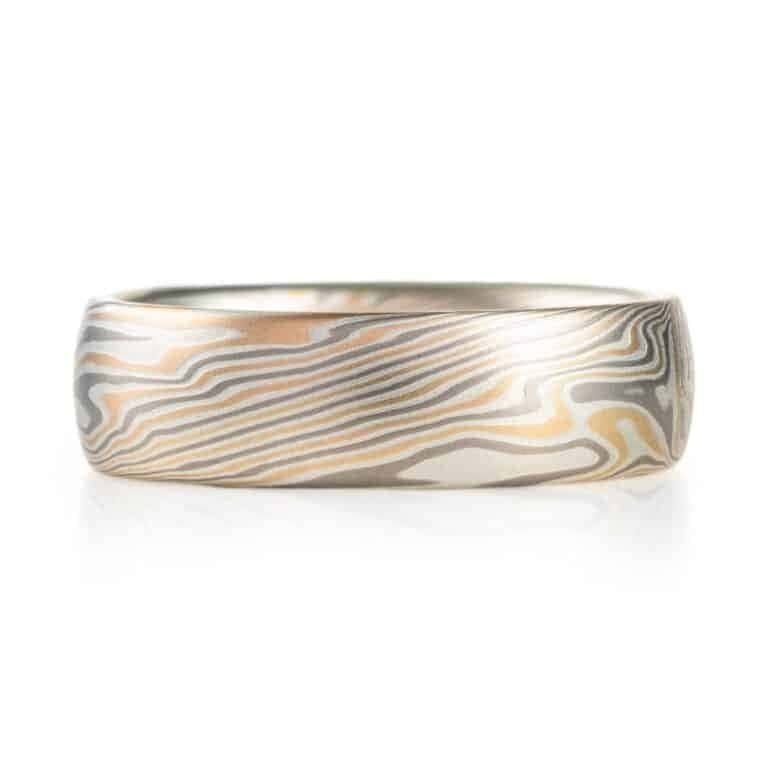 Elegant Twist Pattern Mokume Ring - Image 3