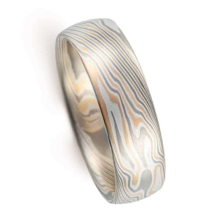Elegant Twist Pattern Mokume Ring - Image 4