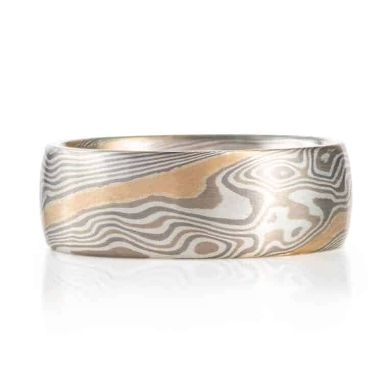 Wide Twist Pattern Mokume Band