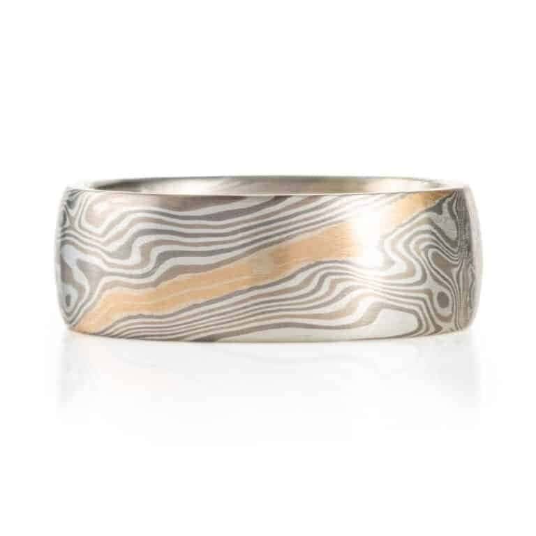 Wide Twist Pattern Mokume Band - Image 3