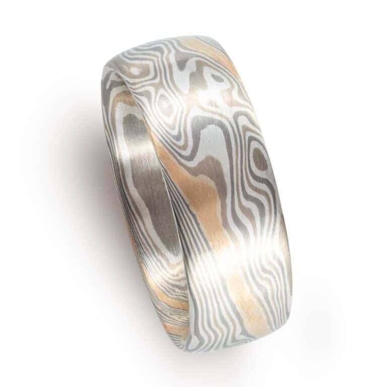 Wide Twist Pattern Mokume Band - Image 4