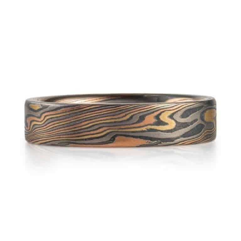 Earthy Wedding Band in Mokume Gane - Image 3