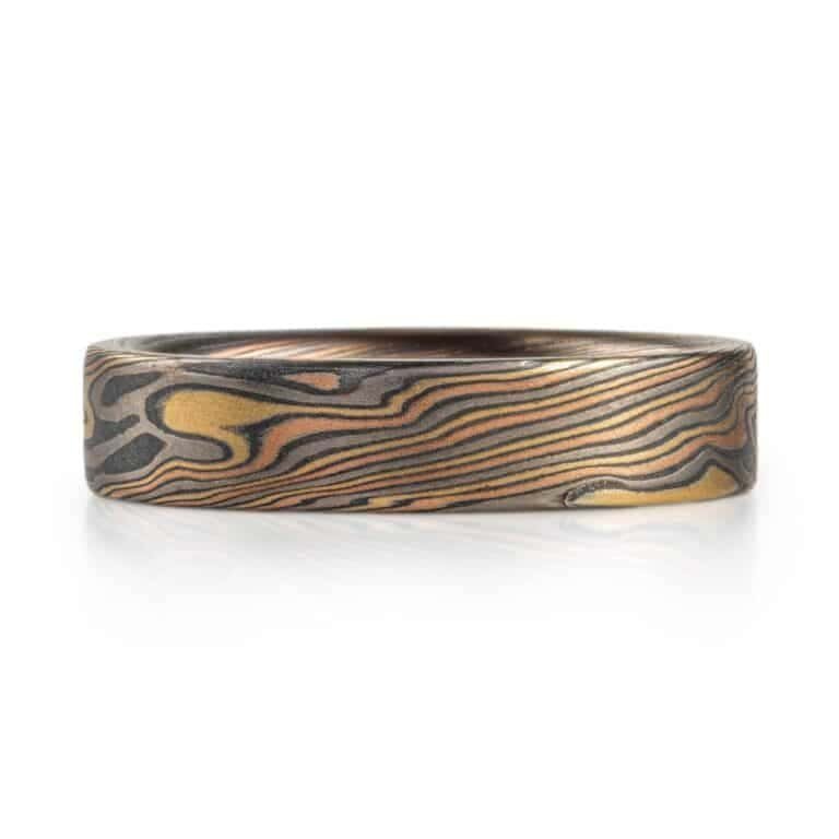 Earthy Wedding Band in Mokume Gane - Image 2