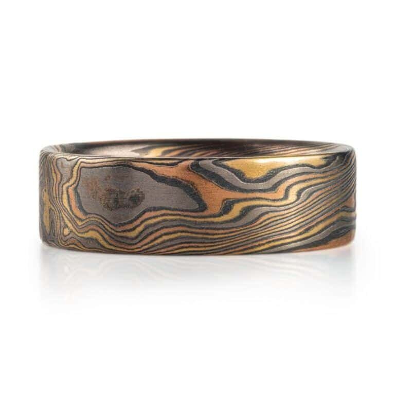 Hearty Mokume Twist Pattern Ring