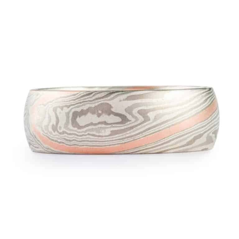 Elegant Twist Mokume Ring in Custom Palette with Stratum