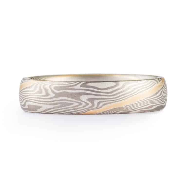 Sophisticated Mokume Band with Gold Stratum - Image 3