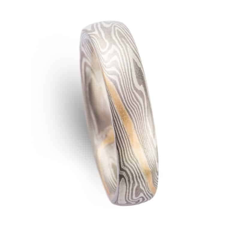 Sophisticated Mokume Band with Gold Stratum - Image 5