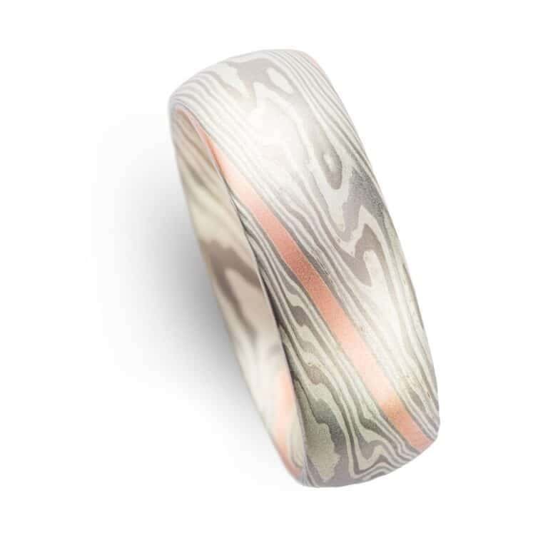 Elegant Twist Mokume Ring in Custom Palette with Stratum - Image 4