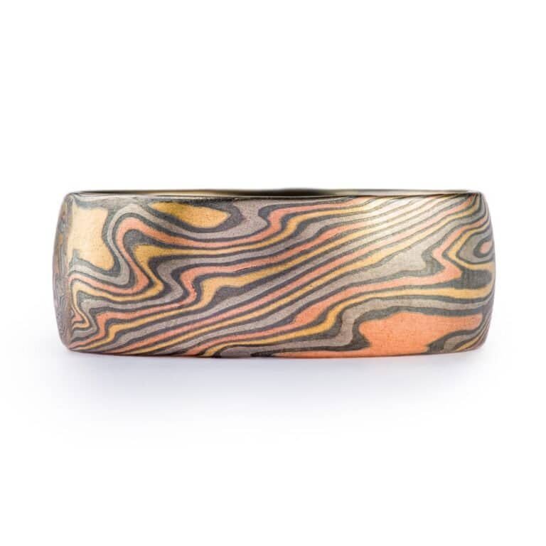 Bold  Mokume Ring in Twisted Pattern