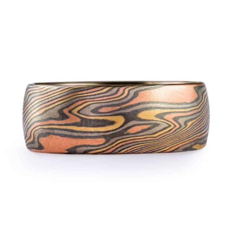 Bold  Mokume Ring in Twisted Pattern - Image 3