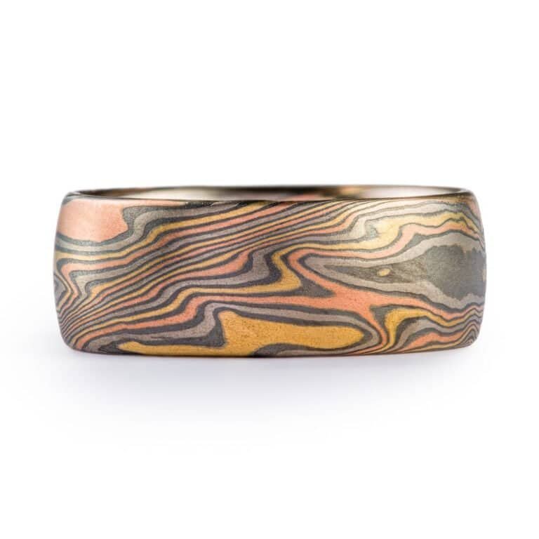 Bold  Mokume Ring in Twisted Pattern - Image 2