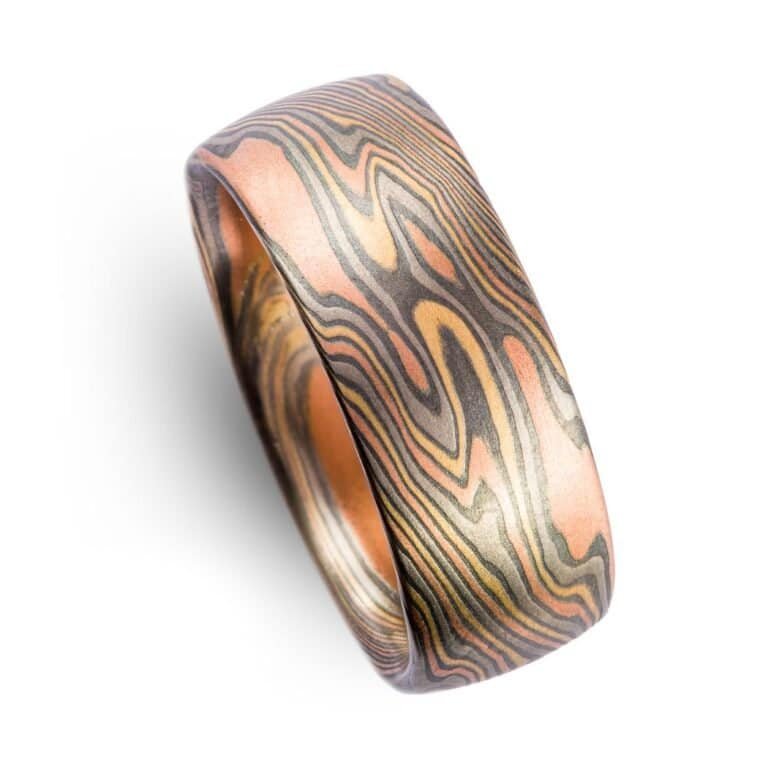 Bold  Mokume Ring in Twisted Pattern - Image 4