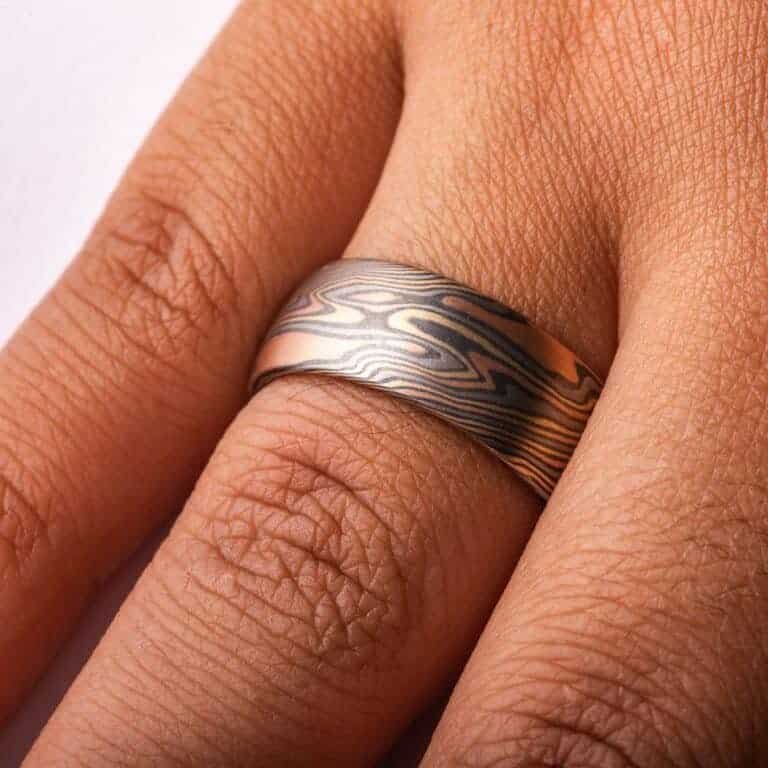 Bold  Mokume Ring in Twisted Pattern - Image 5