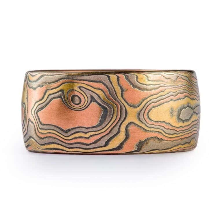 Manly Woodgrain Pattern  Mokume Ring - Image 3