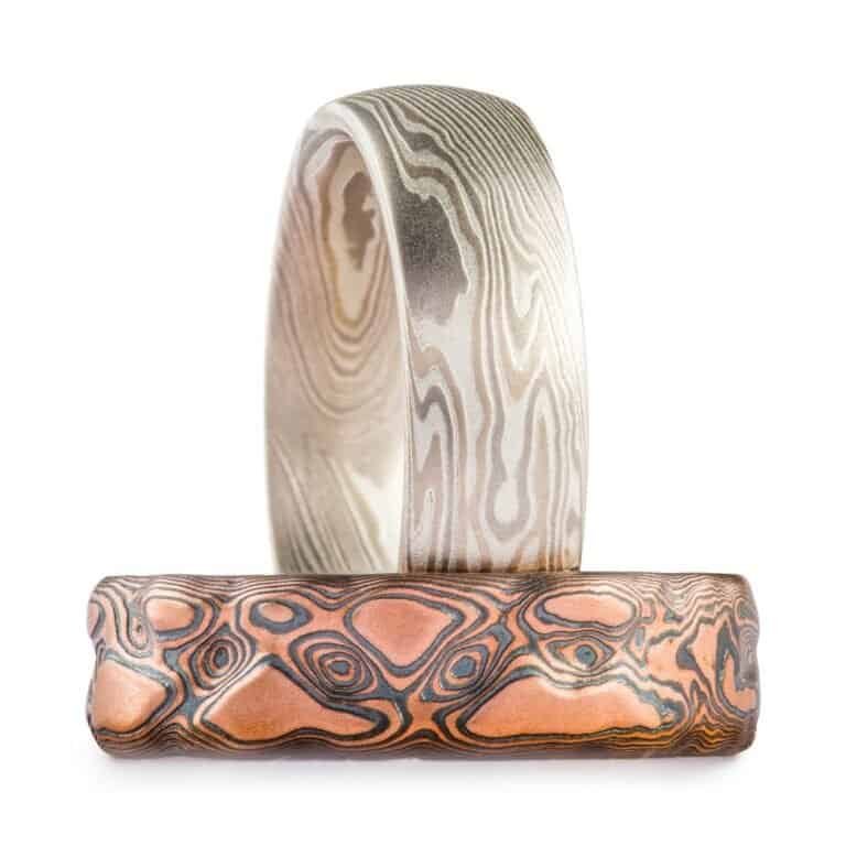 Eclectic Mokume Gane Ring Set