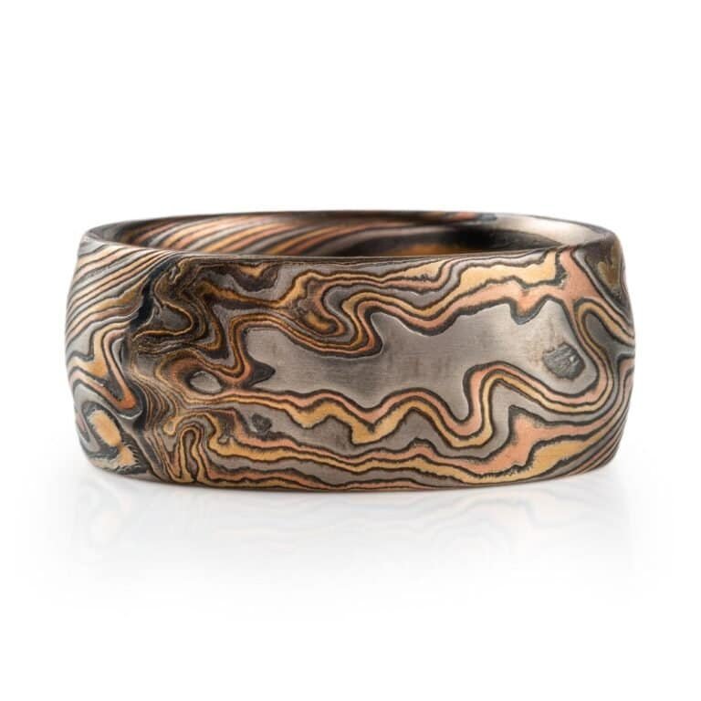 Mokume Gane Kazaru Wide Ring - Image 2