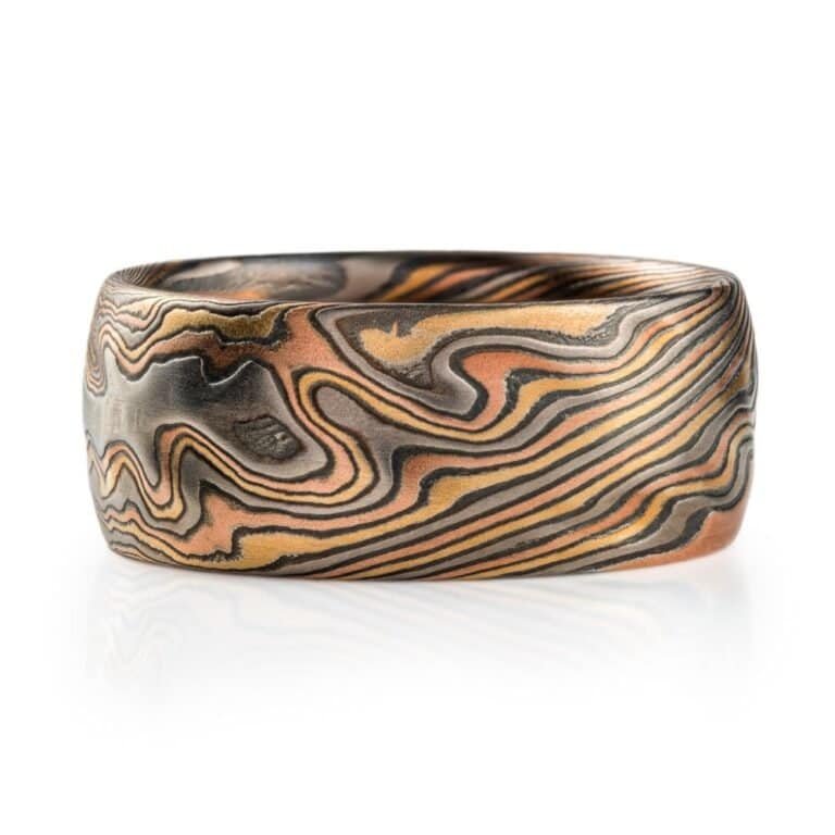 Mokume Gane Kazaru Wide Ring