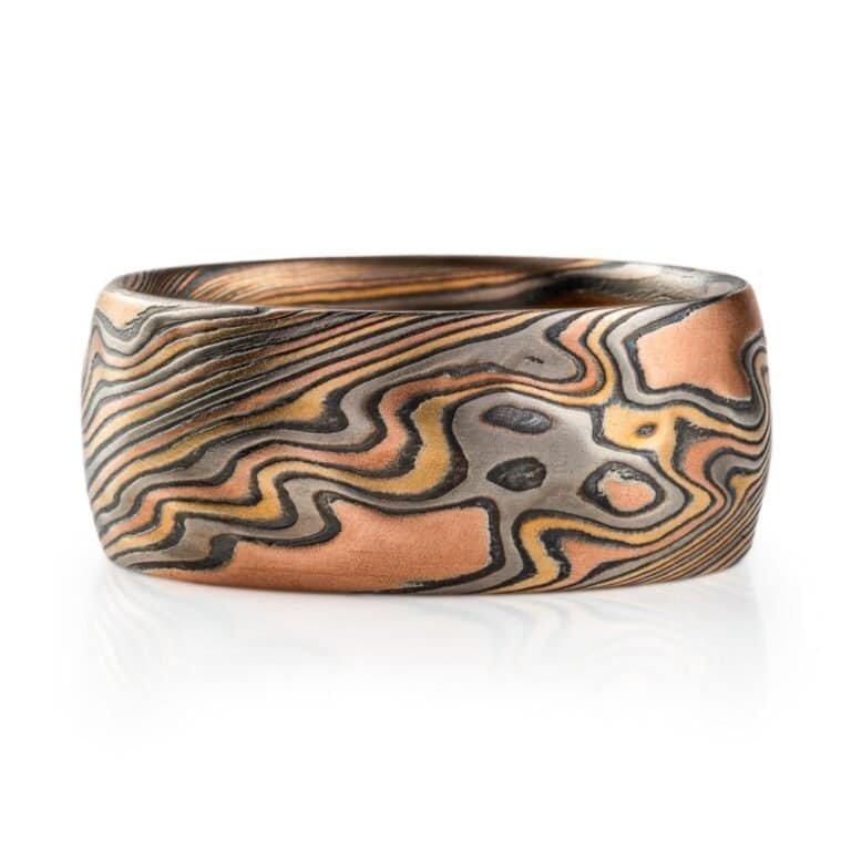 Mokume Gane Kazaru Wide Ring - Image 4