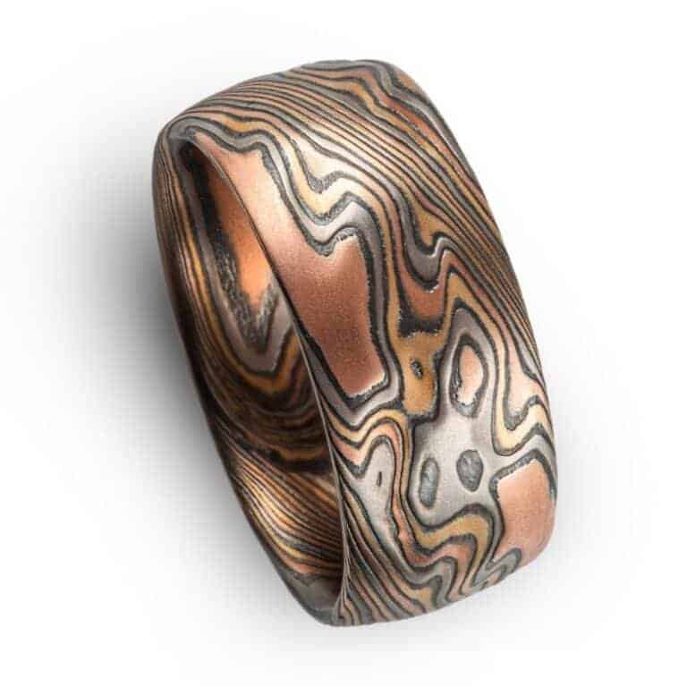 Mokume Gane Kazaru Wide Ring - Image 3