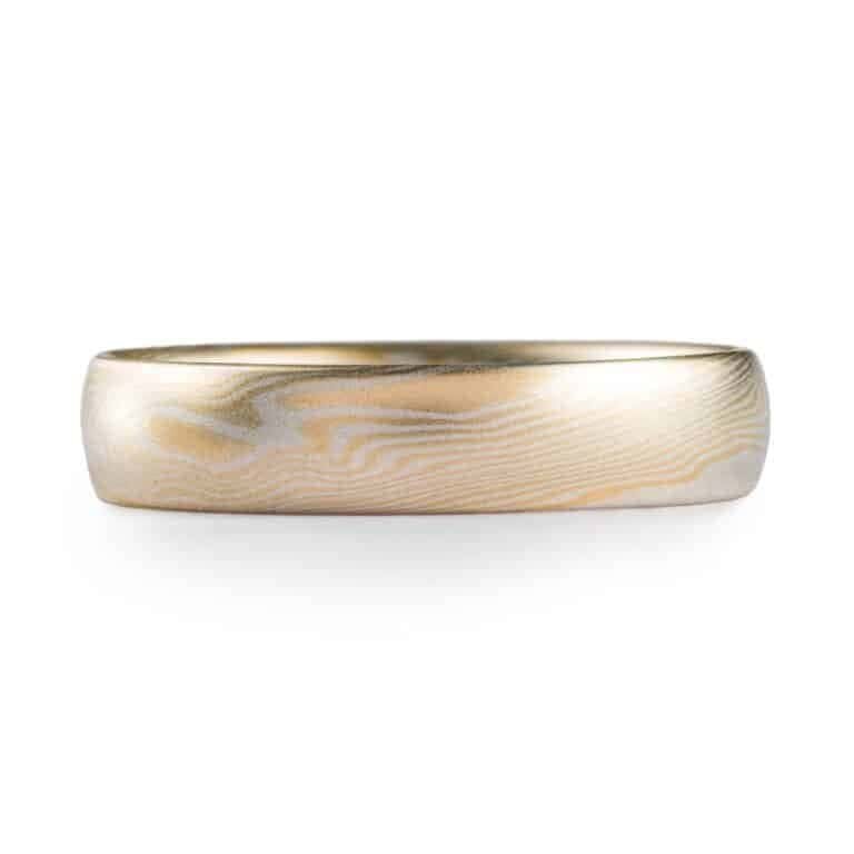 Subtle and Classic Mokume Wedding Band