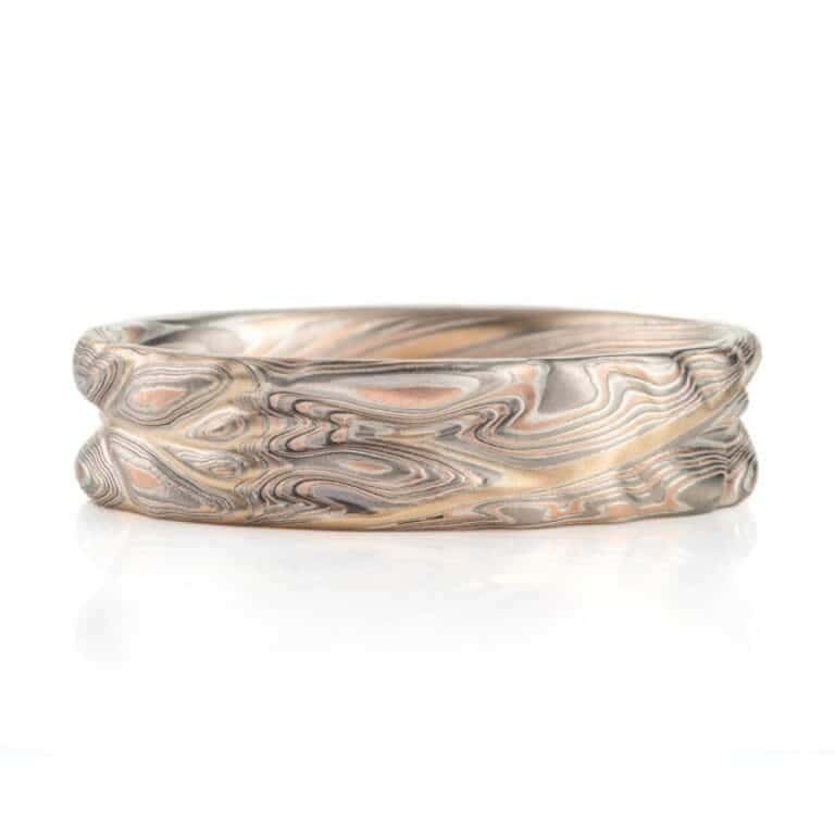 Mokume Gane Band in Mokume Guri Bori Pattern - Image 2