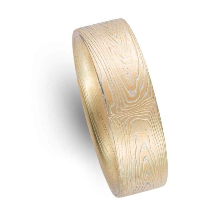 Subtle Mokume Wedding Band - Image 4