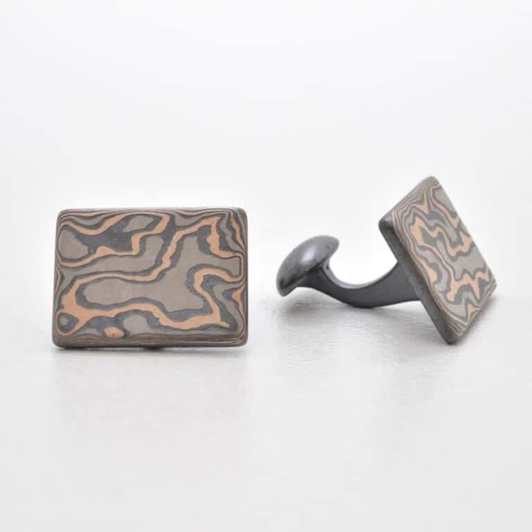 Mokume Woodgrain Cuff Links