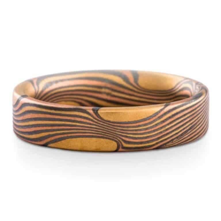 Bonfire Mokume Gane Ring or Wedding Band - Image 2