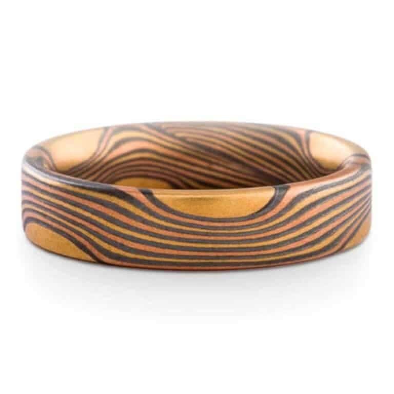 Bonfire Mokume Gane Ring or Wedding Band - Image 3