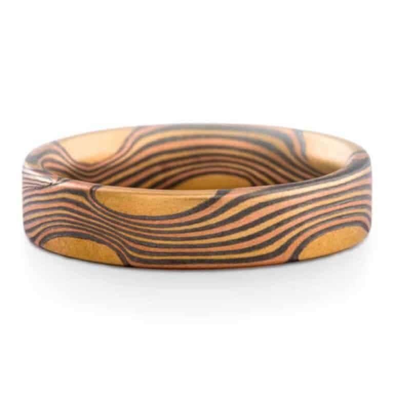 Bonfire Mokume Gane Ring or Wedding Band - Image 4