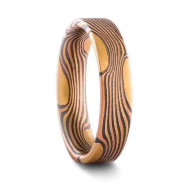 Bonfire Mokume Gane Ring or Wedding Band - Image 5