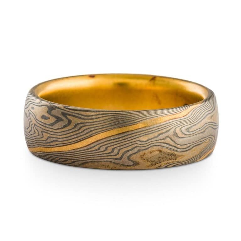 Flush Set Diamond Mokume Ring - Image 3