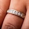 Channel Set Diamonds in Gold Mokume Gane Ring - Image 5