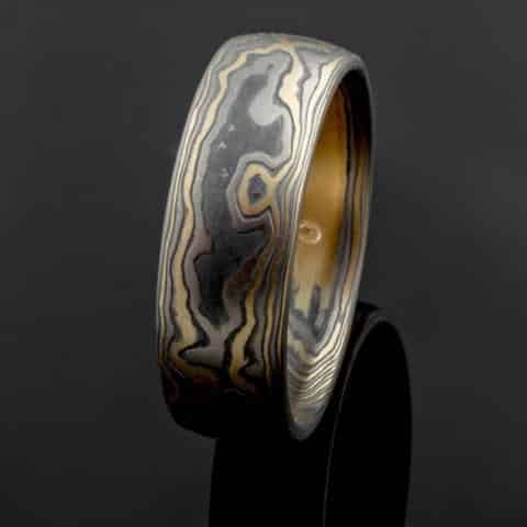 Artisan-Crafted Mokume Gane Ring - Image 4
