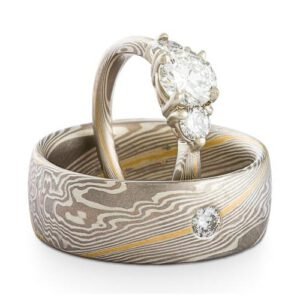 luxurious_mokume_gane_wedding_ring_set_in_custom_smoke_palette_and_twist_pattern_with_22k_gold_stratum1