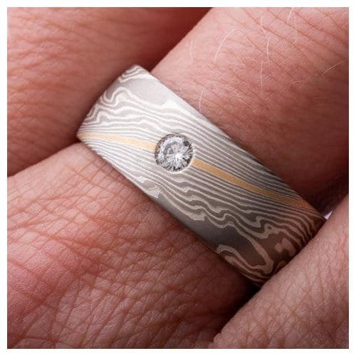 Luxurious Wedding Ring with 22k Gold Stratum - Image 6