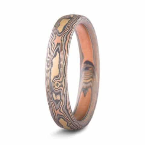 Woodgrain Wedding Band Set in Firestorm and Smoke Palettes - Image 4