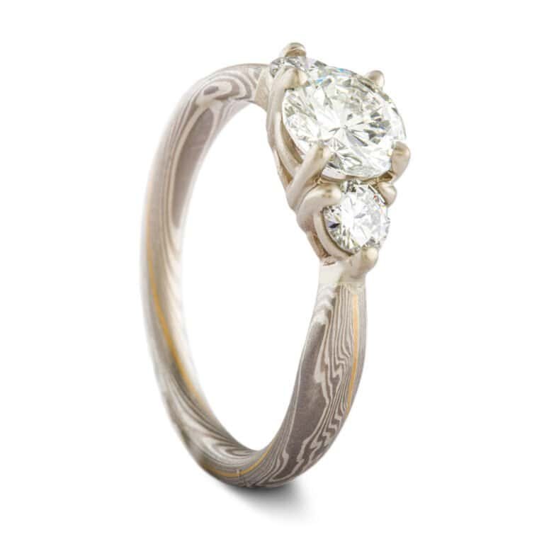 Brilliant 22k gold stratum and Prong Set Diamond Engagement Ring - Image 3