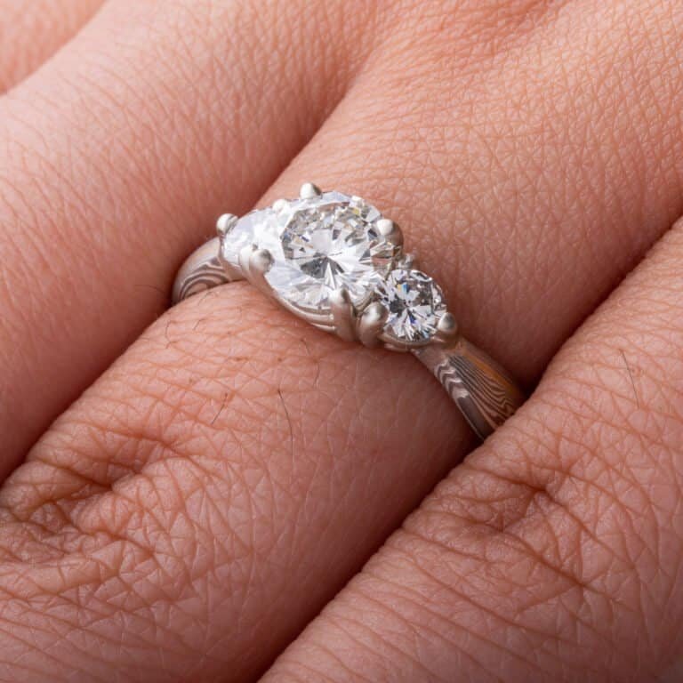 Brilliant 22k gold stratum and Prong Set Diamond Engagement Ring - Image 4