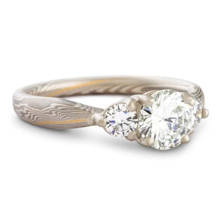Brilliant 22k gold stratum and Prong Set Diamond Engagement Ring - Image 2