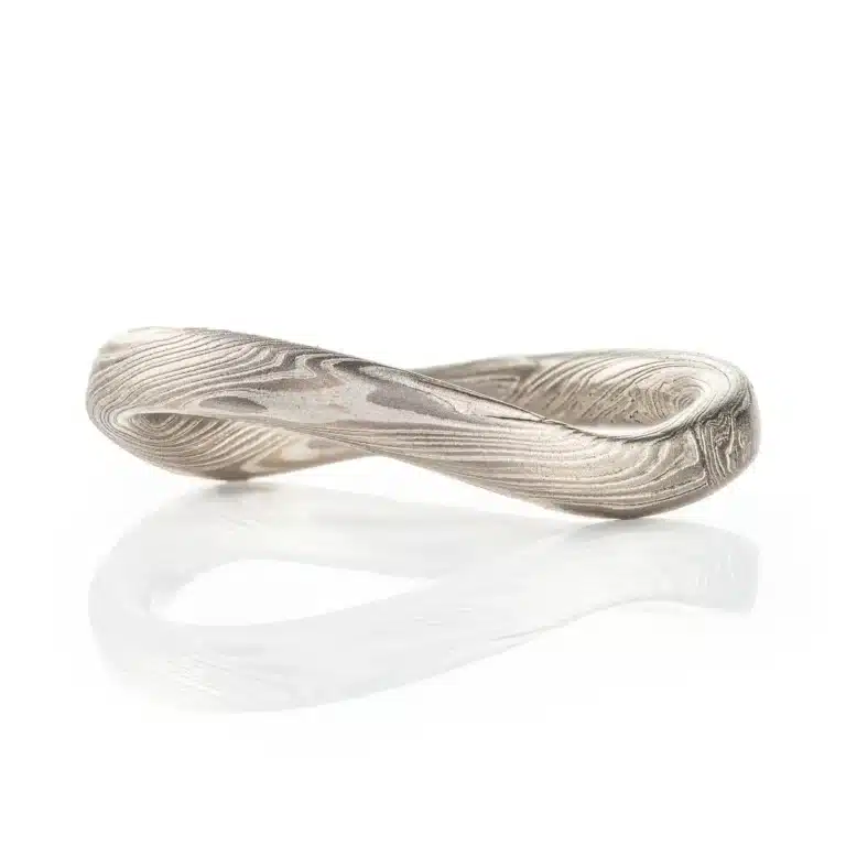 Star Crossed Mokume Gane Three Ring Set - Image 4