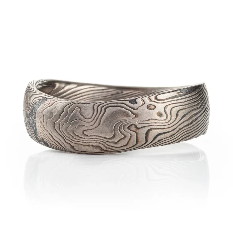 Star Crossed Mokume Gane Three Ring Set - Image 9