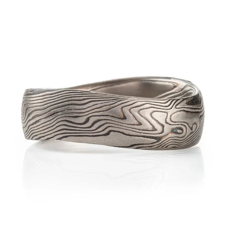 Star Crossed Mokume Gane Three Ring Set - Image 8