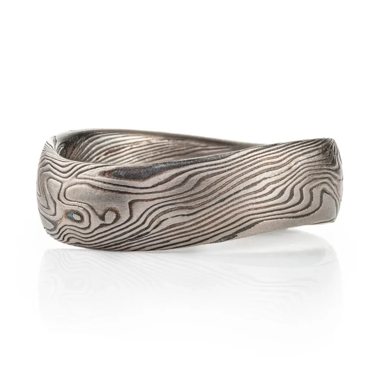 Star Crossed Mokume Gane Three Ring Set - Image 7