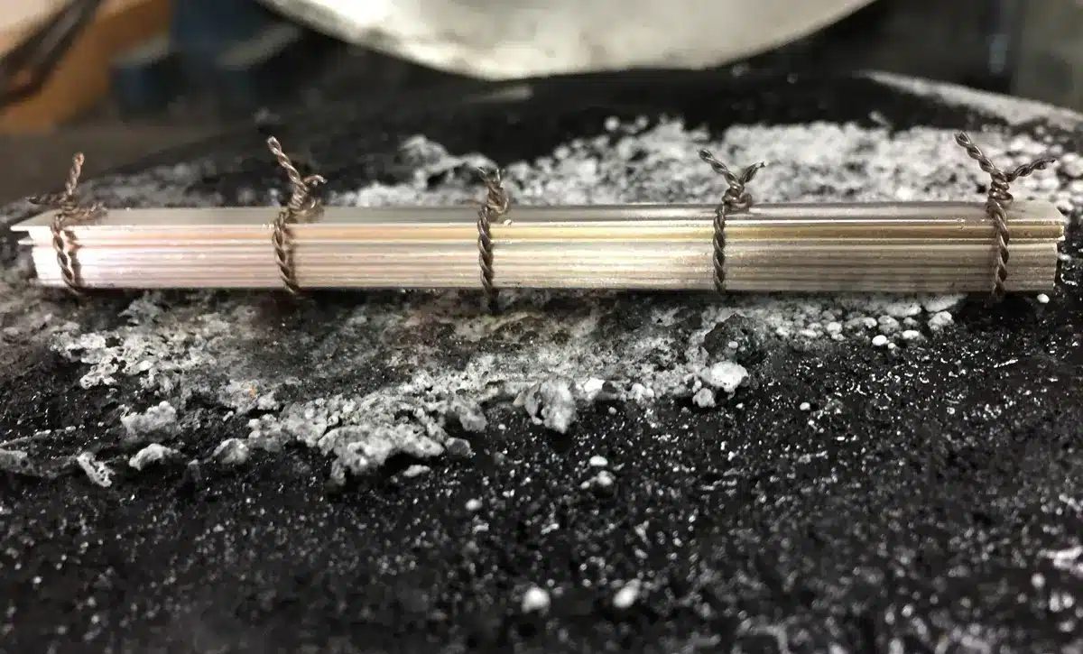 mokume gane ring in process
