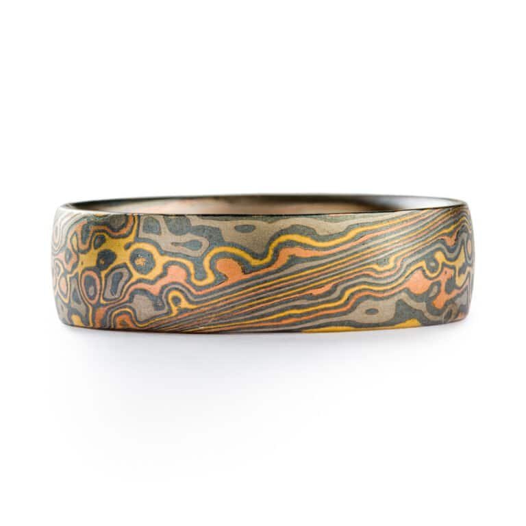 Hand Crafted Mokume Gane Wedding Ring