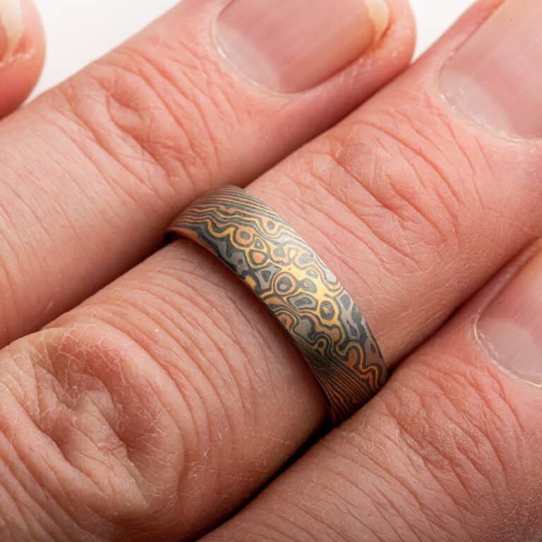 Hand Crafted Mokume Gane Wedding Ring - Image 5