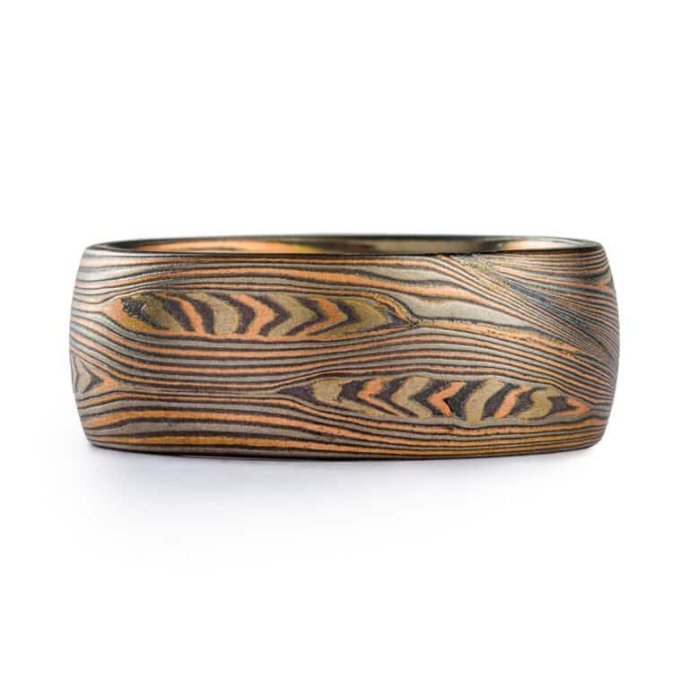 Rustic Ring with Mokume Woodgrain Knots